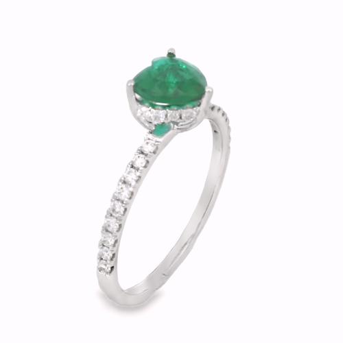 خاتم الماس بتصميم أنيق وحجر الزمرد