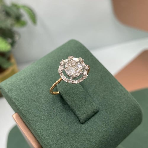 خاتم الماس ناعم باقيت تصميم حديث