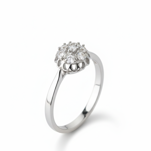 خاتم الماس نسائي قبة لامعه