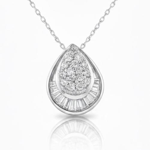 تعليقة الماس سلسلة تجميع دمعة فخم بوزن 0.25 قيراط