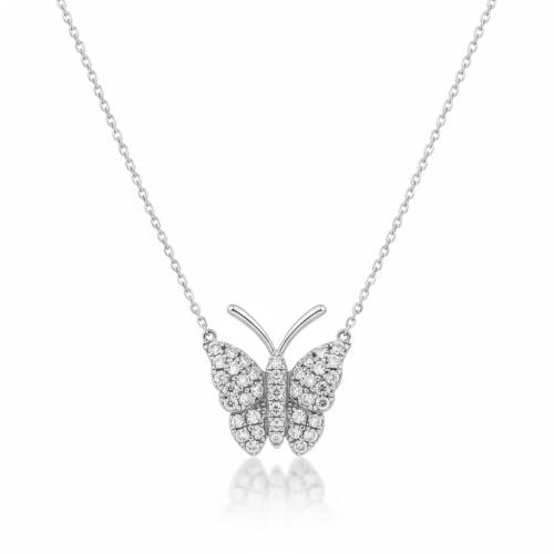 تعليقة الماس سلسلة ناعم تصميم فراشة بوزن 0.14 قيرا...