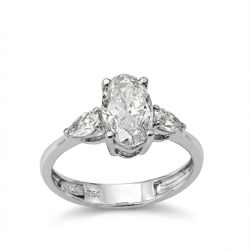 خاتم الماس سوليتير بيضاوي ( اوفال ) بوزن 1.83 قيرا...