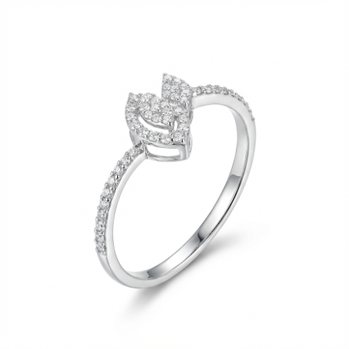 خاتم الماس ماركيز مفتوح مرصع