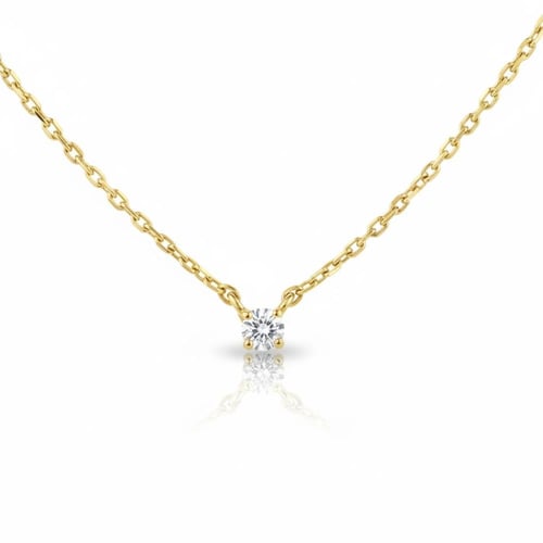 تعليقة الماس سلسلة سوليتير ناعم يومي بوزن 0.070 قي...