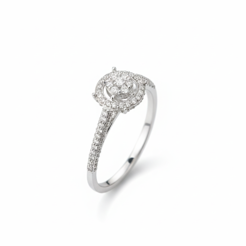 خاتم الماس وردة هالة