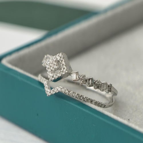 خاتم الماس مربع باجيت