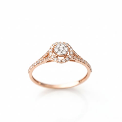 خاتم الماس تصميم دائري هاله