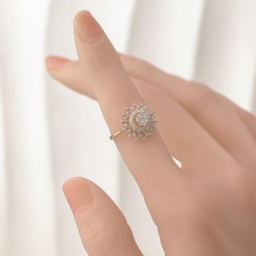 خاتم الماس تصميم وردة فخم