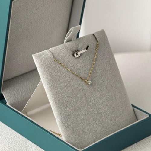 تعليقة الماس سلسلة سوليتير ناعم يومي بوزن 0.070 قي...