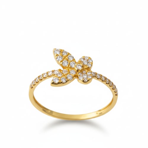 خاتم الماس تصميم فراشة فخم