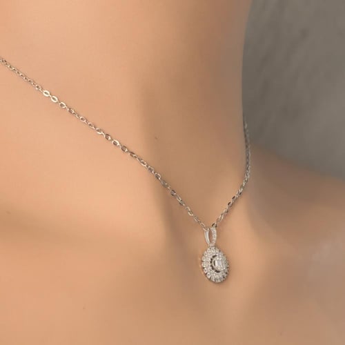 تعليقة الماس سلسلة على شكل تجميع دائري ناعم بوزن 0...