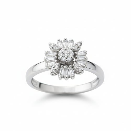 خاتم الماس تصميم وردة راقي