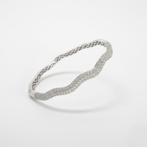 سوار الماس مموج كلاسيكي فخم