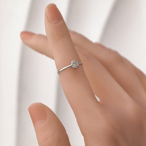 خاتم الماس وردة ناعم