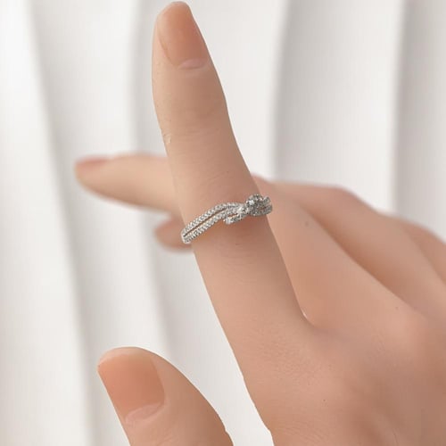 خاتم الماس متشابك كلاستر فاخر