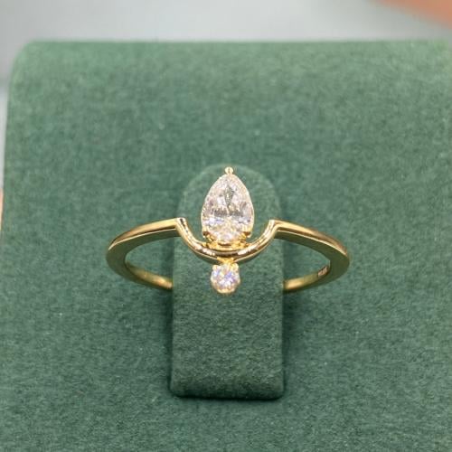 خاتم الماس سوليتير دمعه