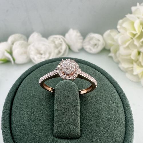 خاتم ألماس دائري روز قولد