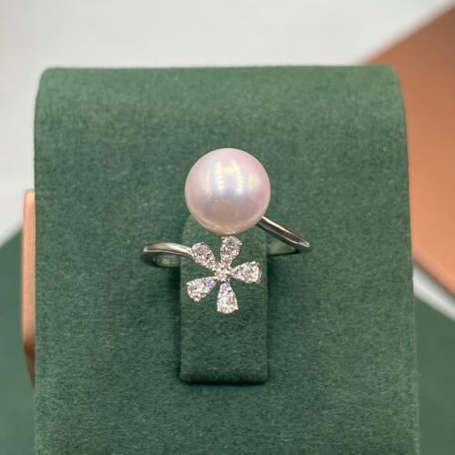 خاتم الماس لؤلؤ ناعم تصميم حديث