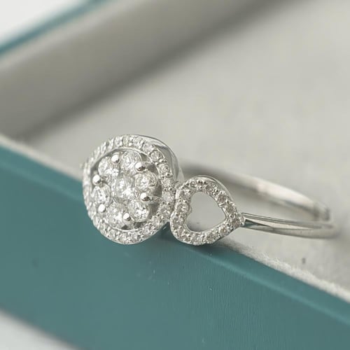 خاتم الماس دمعة مزدوجة تصميم فخم