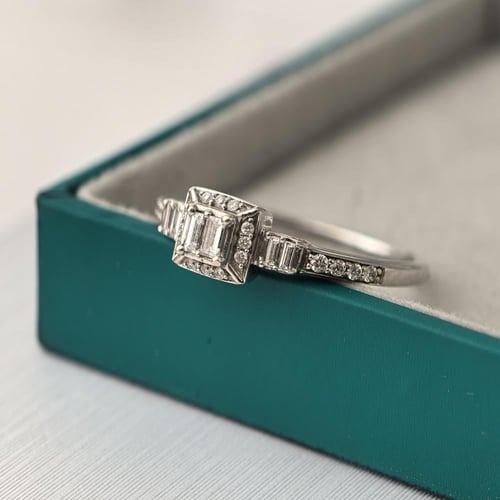 خاتم الماس زمردي هالة باغيت فاخر