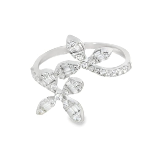 خاتم الماس ناعم بتصميم مفتوح