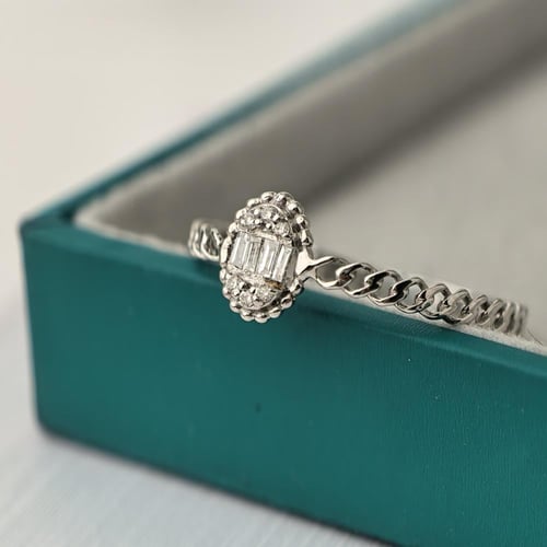 خاتم الماس ناعم يومي بتصميم سلاسل وباجيت