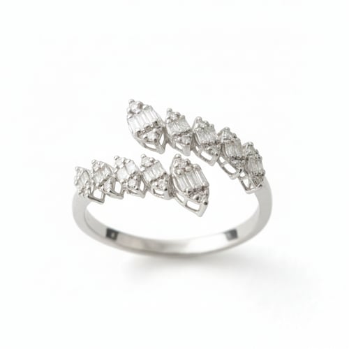 خاتم الماس تصميم مفتوح عصري