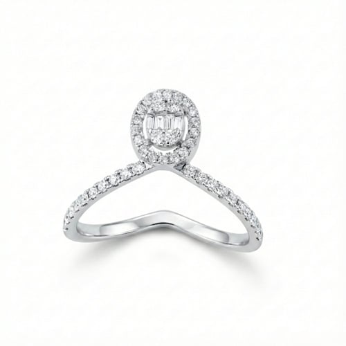 خاتم الماس ناعم تصميم عصري