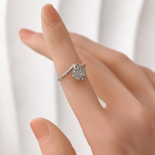 خاتم الماس تصميم دائري فاخر