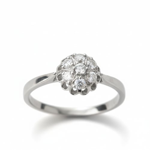 خاتم الماس نسائي قبة لامعه