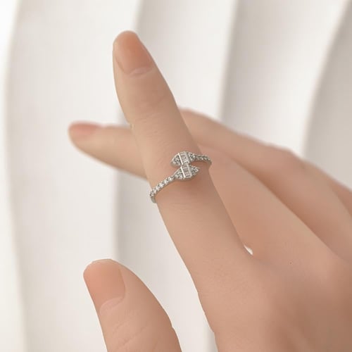 خاتم الماس تصميم هندسي فخم