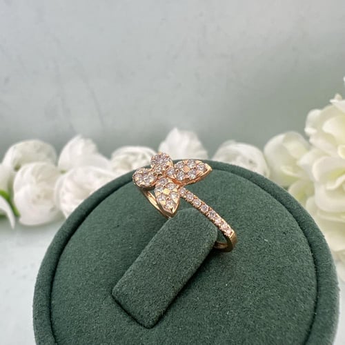 خاتم ألماس زهرة روز قولد أنيق