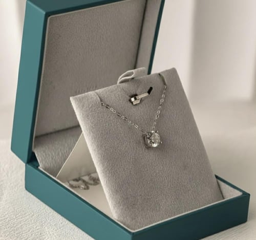 تعليقة الماس سلسلة قصة سوليتير دائري فخمة