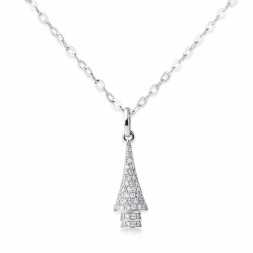 تعليقة الماس سلسلة ناعمة على شكل مخروطي بوزن 0.30...