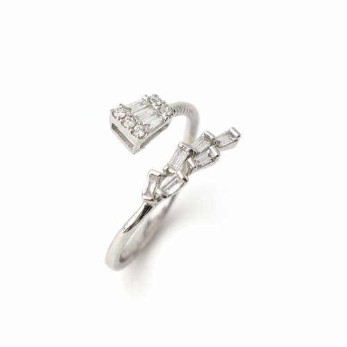 خاتم الماس مفتوح فاخر بتصميم باغيت فني