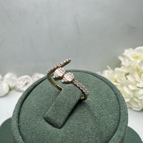 خاتم ألماس مفتوح روز قولد بفصوص قلوب باجيت