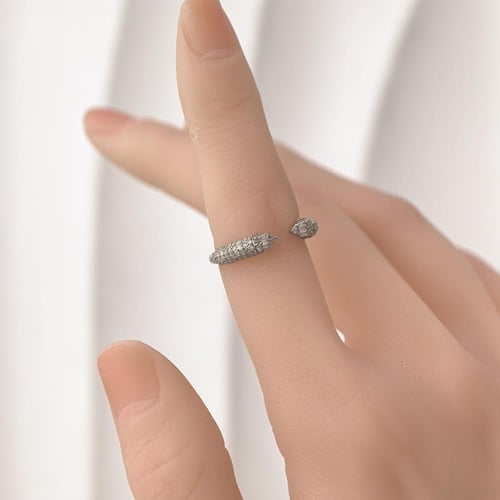 خاتم الماس مفتوح تصميم عصري فخم