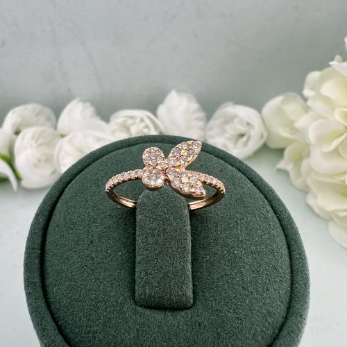 خاتم ألماس زهرة روز قولد أنيق