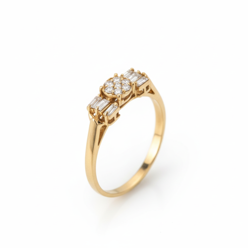 خاتم الماس دائري كلاستر فاخر