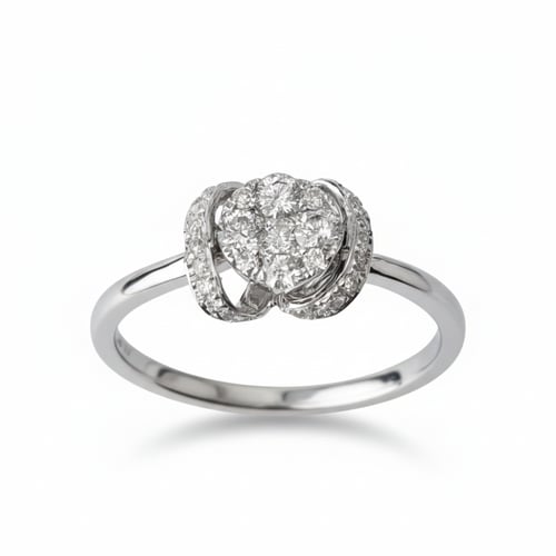 خاتم الماس قلب مرصع أنيق