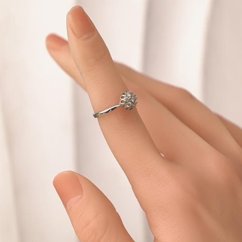 خاتم الماس نسائي قبة لامعه