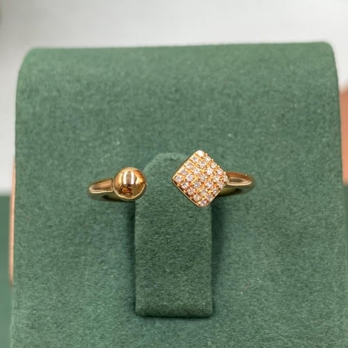 خاتم ألماس مربع روز قولد مفتوح بتصميم عصري