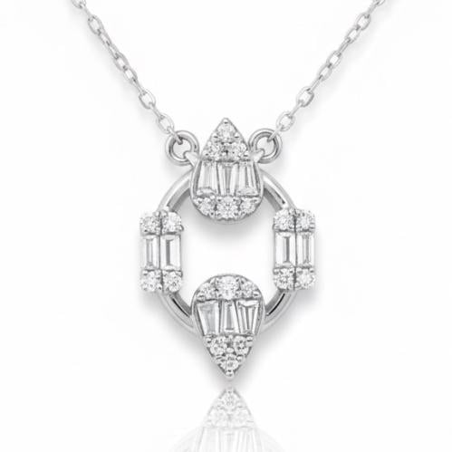 تعليقة الماس سلسلة فخمة على شكل مفتوح عصري بوزن 0....