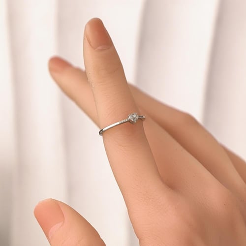 خاتم الماس قلب ناعم