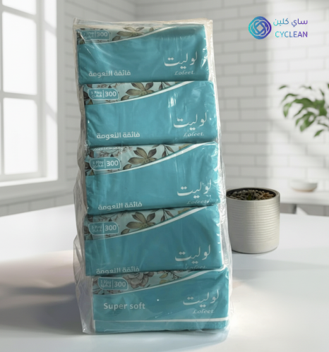 لوليت - مناديل وجه ناعمة - 300 حبة - ربطة 5 أكياس