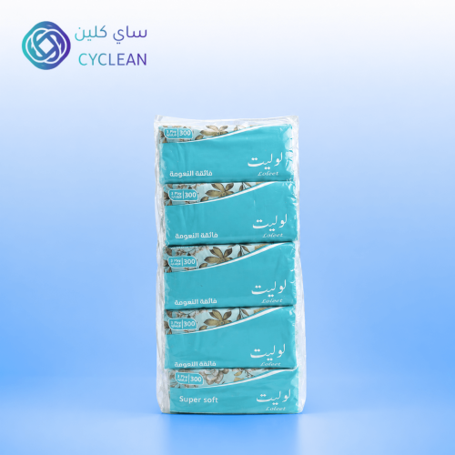 لوليت - مناديل وجه ناعمة - 300 حبة - ربطة 5 أكياس
