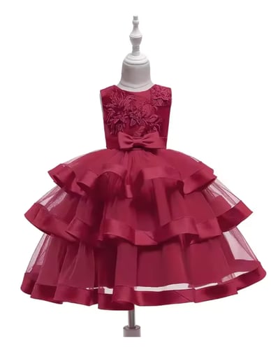 Red layered dress