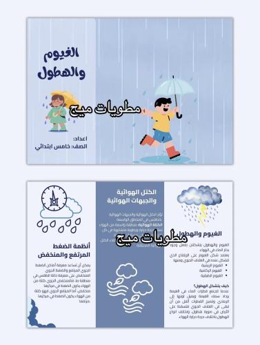 مطوية الغيوم والهطول- علوم صف خامس