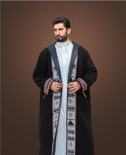 فروة رجالي تلتبس وجهين بيج - اسود