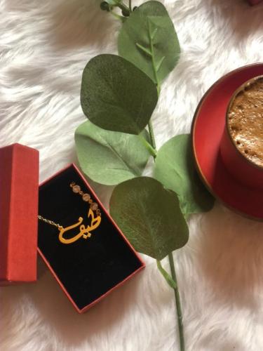 سلسال رقبة انيق بالاسم مع الزركون